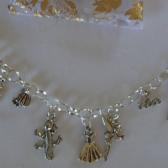 Cinderella Fairy Tale Theme Charm Bracelet Handcrafted + Organza Roses Gift Bag - Picture 11 of 11